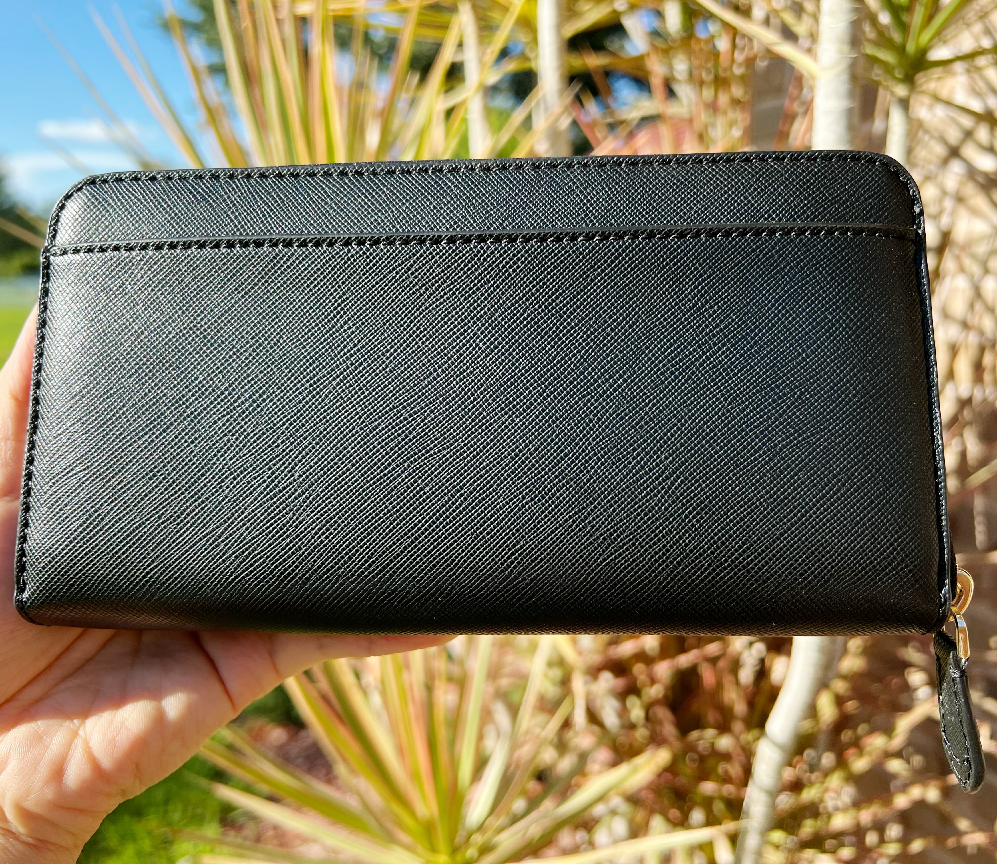 Kate Spade Marlee Saffiano PVC Large Zip Around Continental Wallet Black