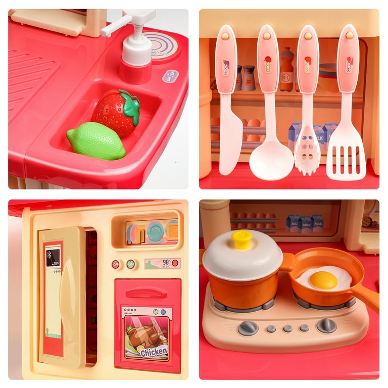 Play Kitchen Set Kids Pretend Toy Cooking Food  Girls Toy Kitchen  Christmas Gifts - Kitchen Toys - Aliexpress