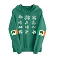 thumbnail image 2 of Pounoo St Patricks Day Sweatshirt for Women Luck Irish Clover Print Long Sleeve Hoodies Lucky Leaf Clover Sweatshirts Pullover St Pattys Tops Gift, 2 of 3