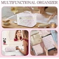 thumbnail image 5 of Quilted Makeup Bag, Cute Floral Cotton Cosmetic Bag set, Coquette Bow Makeup Pouch Large Travel Toiletry Bag, 5 of 5