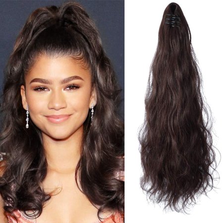 Demi-perruque Synthétique Longue Et Ondulée - Couleur Brun Cuivré Foncé, 60cm, Référence 15/31
