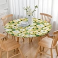 thumbnail image 3 of Round Fitted Tablecloth with Elastic Edges Fits 36"-44" Round Tables Pioneer Colorful Floral Waterproof Table Cover Washable Indoor and Outdoor for Party Kitchen Dinner Banquet Patio Picnic, 3 of 7