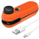 thumbnail image 1 of Mini sellador de bolsas, sellador térmico de bolsas de mano, sellador y cortador recargable 2 en 1 con bolsa, máquina reselladora portátil (naranja), 1 of 5