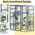 thumbnail image 5 of Akaber Large Outdoor Cat Enclosures with 7 Platforms & 2 Resting Rooms, Fir Wood Catio House with Waterproof UV Protection Roof, Indoor Outdoor Cat Furniture, 5 of 7