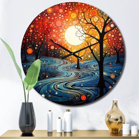Designart "Colorful Meditation Transcendence Painting Dot II" Abstract Oversized Wall Clock