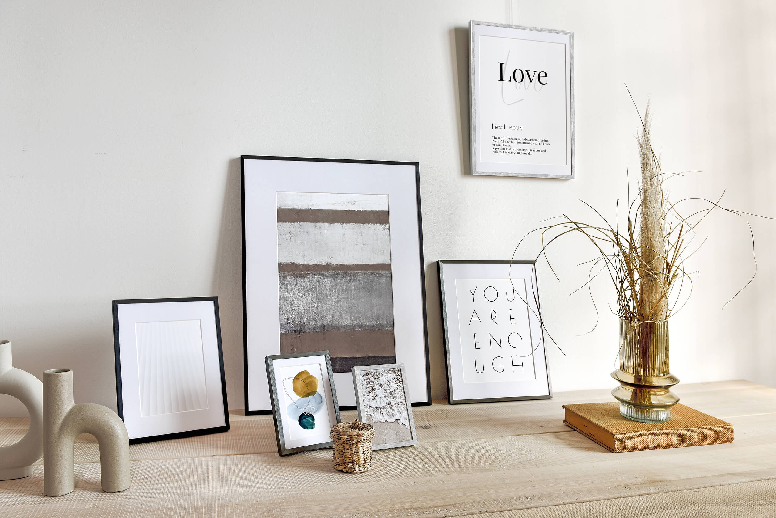 DEHA Design 16x20 with mat 12x16 Picture Frame Tribeca Soft Frosted Grey Aluminum Metal Frame With Shatter Resistant Acrylic Glass Horizontal And Vertical Format For Wall