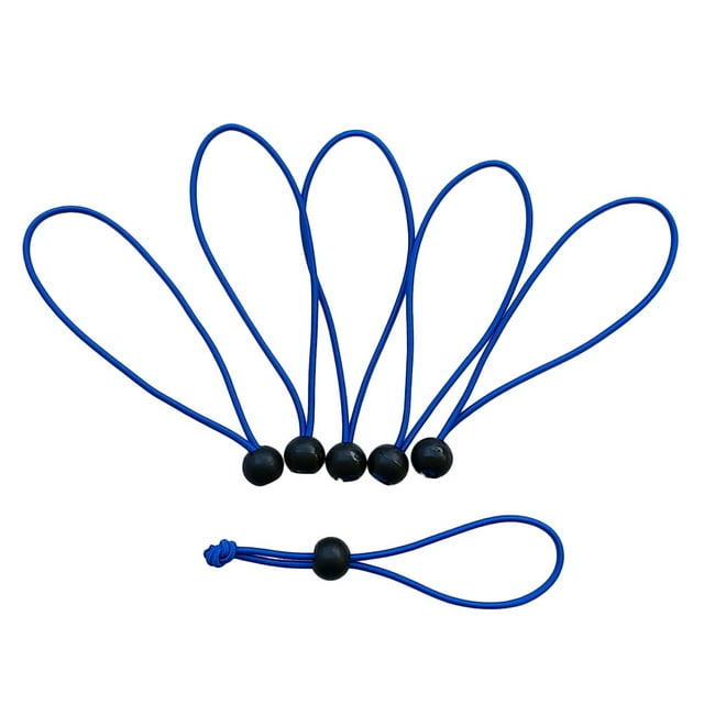 koolsoo 6 Pcs Corde à Bungee Robuste pour Bâche de Tente, Attache, Dessus Bleu 9 Pouces