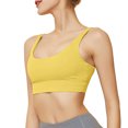 thumbnail image 3 of IWRICH Sports Bra for Women High Support Strappy Sports Bra Moulded Cup High Impact Workout Tops Yellow XL, 3 of 6