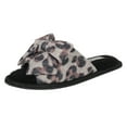 thumbnail image 4 of Jessica Simpson Womens Plush Open Toe Slide On House Slipper with Bow, 4 of 9