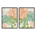thumbnail image 2 of Stupell Industries Tropical Monstera Palm Leaves Green Orange Grey Framed, 11 x 14, Design by June Erica Vess, 2 of 5