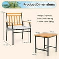 thumbnail image 3 of Costway 3 PCS Outdoor Furniture Set with Coffee Table Heavy-Duty Metal Frame for Balcony, 3 of 10