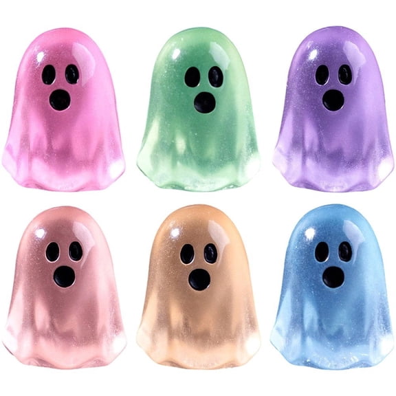 Hzzsbu 50 Pcs Luminous Mini Ghost Resin Figurines, Glow In Dark Miniature Statue For Garden Micro Landscape Party Decor