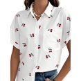 thumbnail image 3 of Blusa Informal de Corta con Cuello Abotonado y Estampado de para Mujer. M, 3 of 9