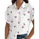 thumbnail image 3 of Blusa Informal de Corta con Cuello Abotonado y Estampado de para Mujer. M, 3 of 9