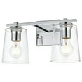 thumbnail image 2 of Living District Kacey 2-Light Iron & Glass Bath Sconce in Chrome/Clear, 2 of 6