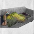 thumbnail image 6 of Fantasy Soft Flannel Fleece Throw Blanket, Fiery Burnt Girl Magic on Roof of House Night Mystic Fantasy Illustration, Cozy Plush for Indoor and Outdoor Use, 50" x 60", Yellow and Green, by Ambesonne, 6 of 6