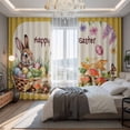 thumbnail image 2 of Happy Easter Blackout Curtains for Bedroom/Living Room, Pinch Pleated Black Out Curtains, Bunny Eggs Spring Mushrooms Floral Rustic Yellow Room Darkening Window Drapes with Hooks 2 Panels, 59"x70", 2 of 8