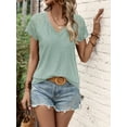 thumbnail image 2 of Beautyin Blouse à Manches Courtes Col en V avec Manches en Dentelle, 2 of 5