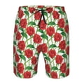 thumbnail image 3 of Cauagu Rose Flowers Print Men's Swim Trunks,Hawaiian Bathing Suit Swimsuits Beach Shorts with Pockets for Men Quick Dry Swimming Board Shorts-XX-Large, 3 of 6