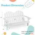 thumbnail image 2 of Kids Adirondack Chair 2-Seat - Children's Outdoor Chair with High Backrest, Arm Rest, 300 Lbs Capacity, Wood Double Loveseat, Porch Chair for Yard, Poolside (1,White, 2 of 16