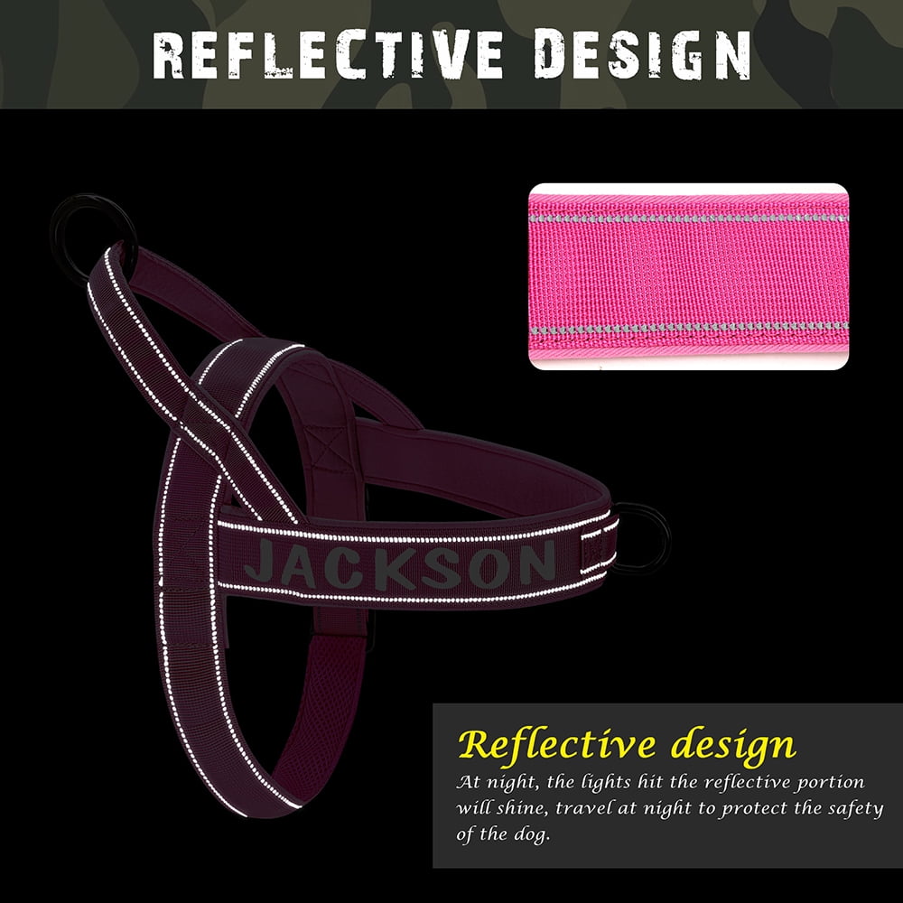 Pet Artist No Pull Dog Harness for Medium Large Dogs Reflective Personalized Name ID Strap Vest Front Leading