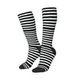 thumbnail image 2 of Fotbe Black And White Stripes print Women's Men's Novelty Crew Socks Cotton Socks Knee High Socks for Walking,Running,Nurses,Pregnancy, 2 of 9