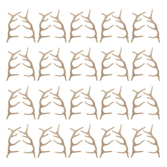 OFFIGAM Artificial Deer Antlers Khaki 24 Pairs Crafting Supplies for Holiday Season Decorations and Creative Projects