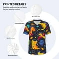 thumbnail image 5 of Fotbe Dinosaurs in Space Baseball Jersey Shirt for Men and Women, Casual Short Sleeves Button Down T-Shirt-Small, 5 of 9