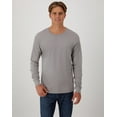 thumbnail image 4 of Hanes Unisex Garment Dyed Long Sleeve Cotton T-Shirt Concrete Gray 2XL, 4 of 8