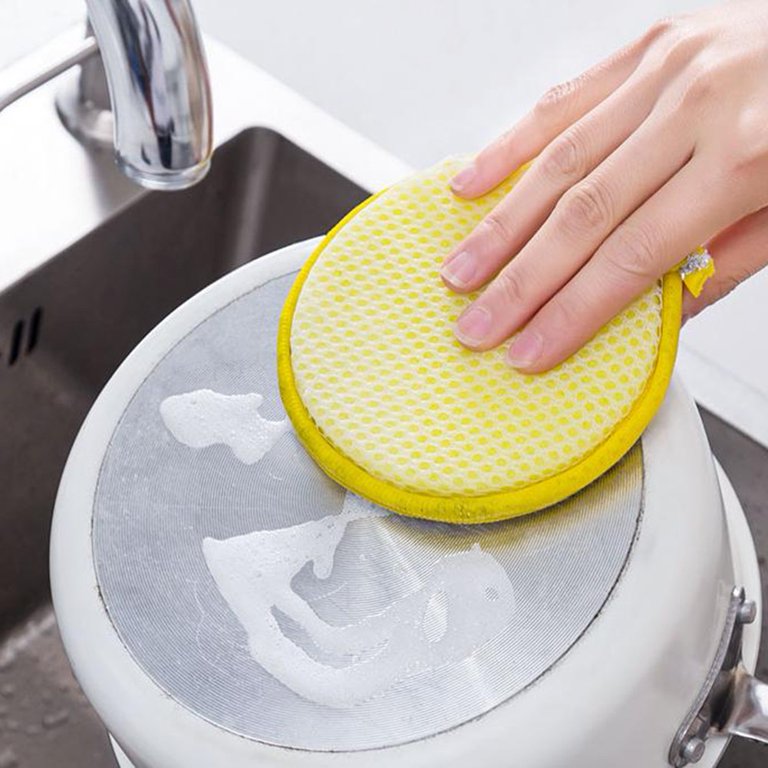 4Pcs Kitchen Gadgets Cleaning Tools Double Side Dishwashing Sponge Pan Pot  Dish Wash Sponges Tableware Washing Brush Household