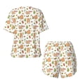 thumbnail image 5 of Kdxio Squirrel And Mushroom Print Pajamas Sets for Women Short-Sleeved Pjs with Lounge Shorts Two Piece Sleepwear S-4XL, 5 of 9