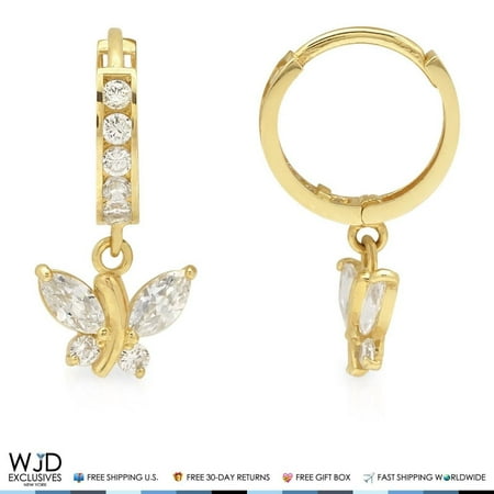 hoop huggie diamond dangle 50ct 14k butterfly earrings created yellow gold dialog displays option button additional opens zoom