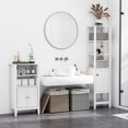 thumbnail image 2 of HOMCOM Armoire de Rangement Haute pour Salle de Bain, Tour de Linge Étroite Autoportante avec Étagères et Design Compact, Blanc, 2 of 10