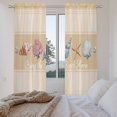 thumbnail image 3 of Yellow Summer Coastal Kitchen Curtain for Berdoom Living Room Cafe 72 Inch Length, Modern Ocean Waves Starfish Shell Tiers Curtains Light Filtering Drapes Window Treatment 2 Panels 52"Wx72"L, 3 of 8