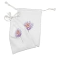 thumbnail image 2 of Dahlia Fabric Pouch Set of 2, Watercolor Flower Pastel Vintage Beauty of Nature Bouquet Paintbrush, Small Drawstring Bag for Toiletries Masks and Favors, 9" x 6", Pale Mauve Purple, by Ambesonne, 2 of 2