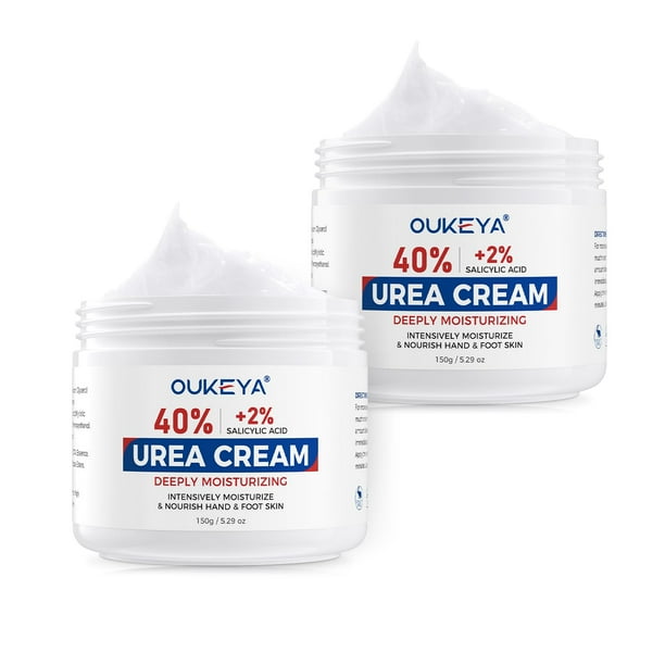 Crema de urea OUKEYA 40% con 2% de ácido salicílico para pies, 150 ml, paquete de 2
