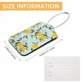 thumbnail image 5 of Square PU Leather 2 Pack Travel Tag - Bag Tag - Suitcase Tag with Privacy Cover and Stainless Steel Ring - Suitable for Travel, Backpack, and Handbag Oranges in Bloom, 5 of 7