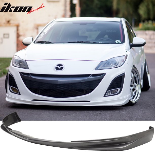 Fits 09 11 Mazda 3 Mazda3 4dr Ds Style Front Bumper Lip Spoiler Urethane Pu Walmart Com
