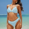 thumbnail image 4 of CONZONE Womens Bikini Sets 2 Peice Swimsuits for Women High Waisted Solid Color Lightweight Summer Beach Bathing Suits, 4 of 5