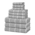 thumbnail image 2 of Superior Naples Viscose Cotton Blend Medium Weight 9 Piece Towel Set, Charcoal, 2 of 11
