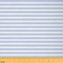 jejeloiu Blue Stripes Lines Fabric by the Yard 1 Yard,Modern Geometric Aesthetic Home Decor Fabric by the Yard,White Blue Geometric Sewing Fabric For Children,Microfiber Bedroom Decor