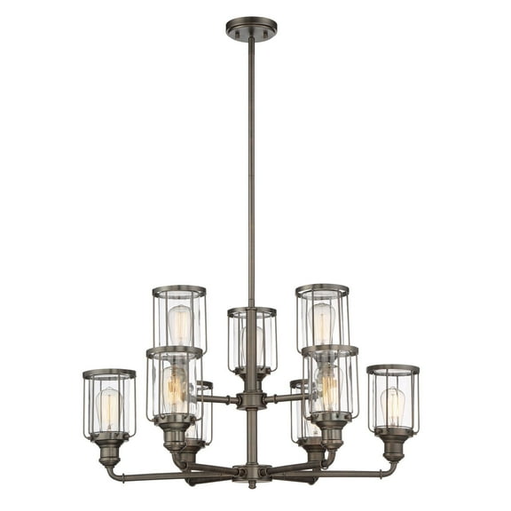 Designers Fountain Anson Satin Copper Bronze 9 Light Chandelier, 91389-SCB