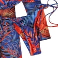 thumbnail image 3 of Fashion Floral Print Bikini Set 3 Pieces Swimsuit with Cover Up Tie Side Triangle-Bathing Suits for Women, 3 of 8