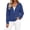 Dark Blue, variant on Women's Zip up Jacket Cable Knit Long Sleeve Pockets Hoodie Casual Winter Outerwear XL