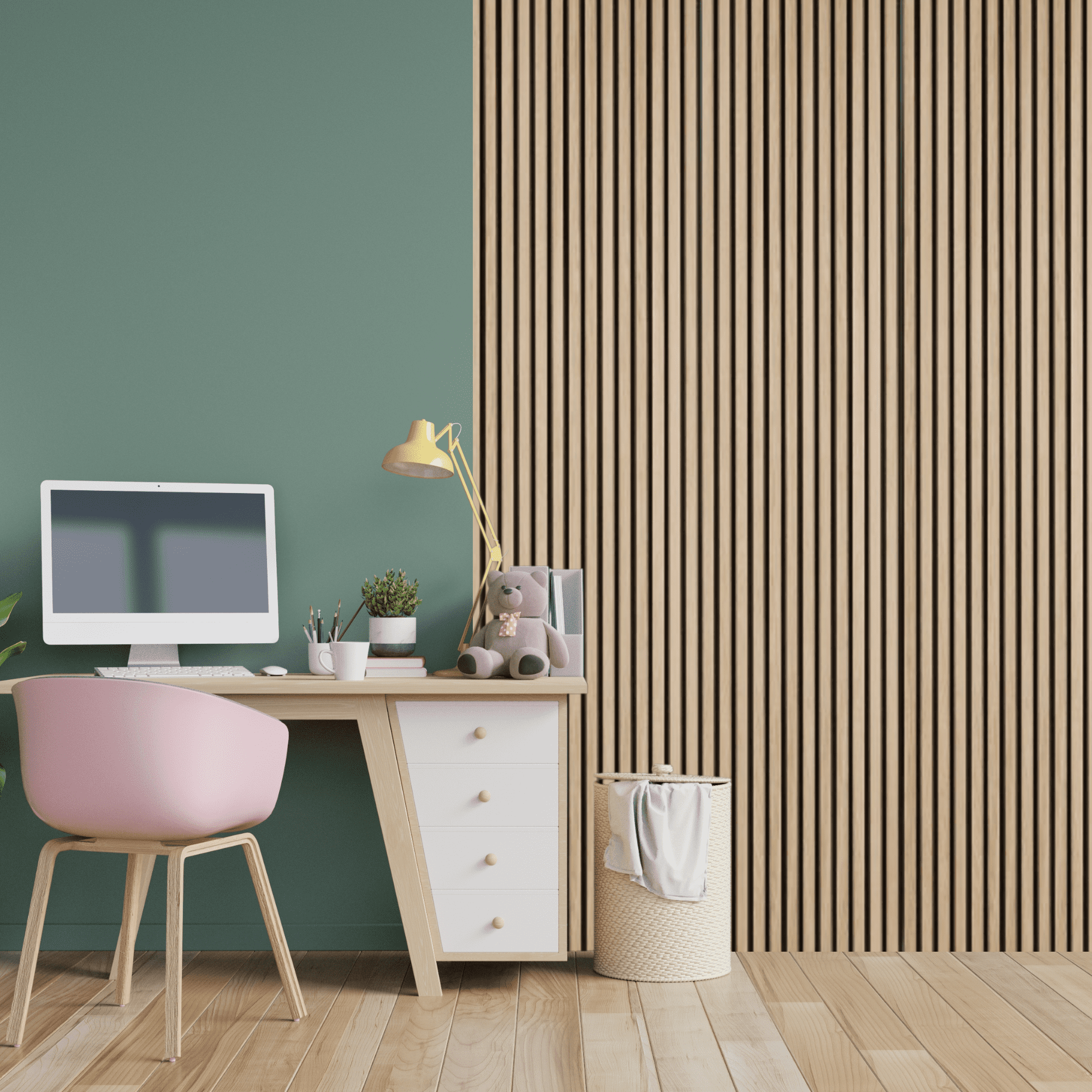 onncom Natural Oak Luxury Wood Veneer Acoustic Wood Wall Slat Panels Soundproof 94.49" x 12.6" (2 Panels per Box)