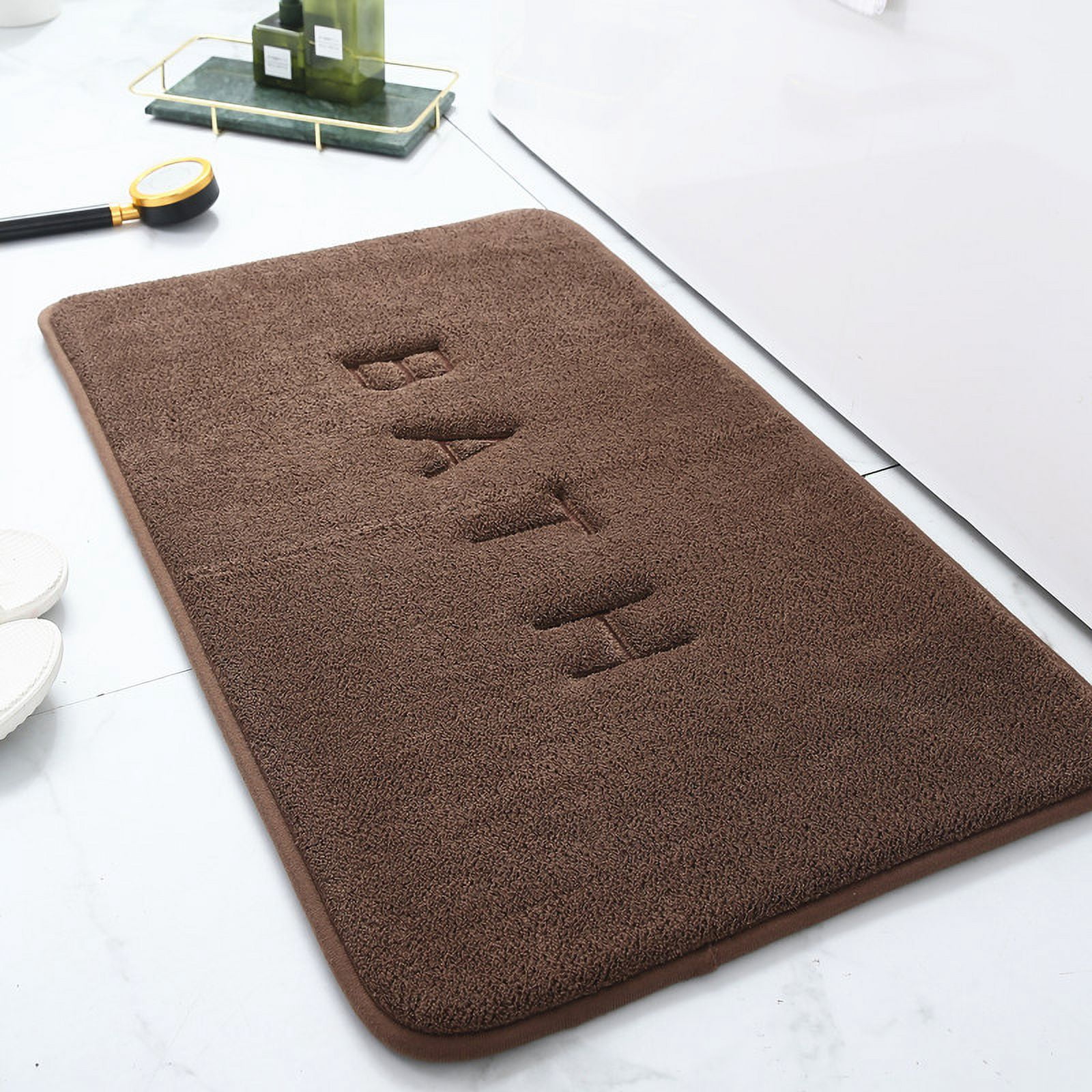 Wehilion Soft Absorbent Bathroom Mat Rug and Bath Mat,Machine Washable Quick Dry Carpet, for Bath, Shower,Bedroom,Door Mat,(16"x24",Coffee)