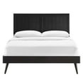 thumbnail image 5 of Alana King Wood Platform Bed With Splayed Legs Black, 5 of 8