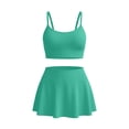 thumbnail image 7 of Xdegoge Swimsuits for Women Scoop Neck Crop Top High Waisted Bikini Sets Smooth Solid Color Flattering Full Coverage Summer Vacation Swimwear, 7 of 7
