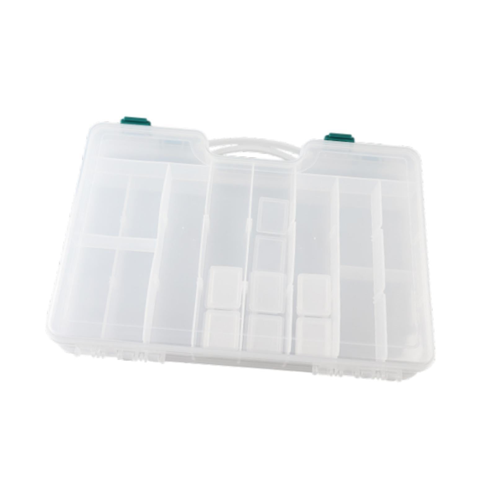 QccHieUs Fishing Tackle Box with Removable Dividers with Handle,Fishing Supplies Lure Box Clear