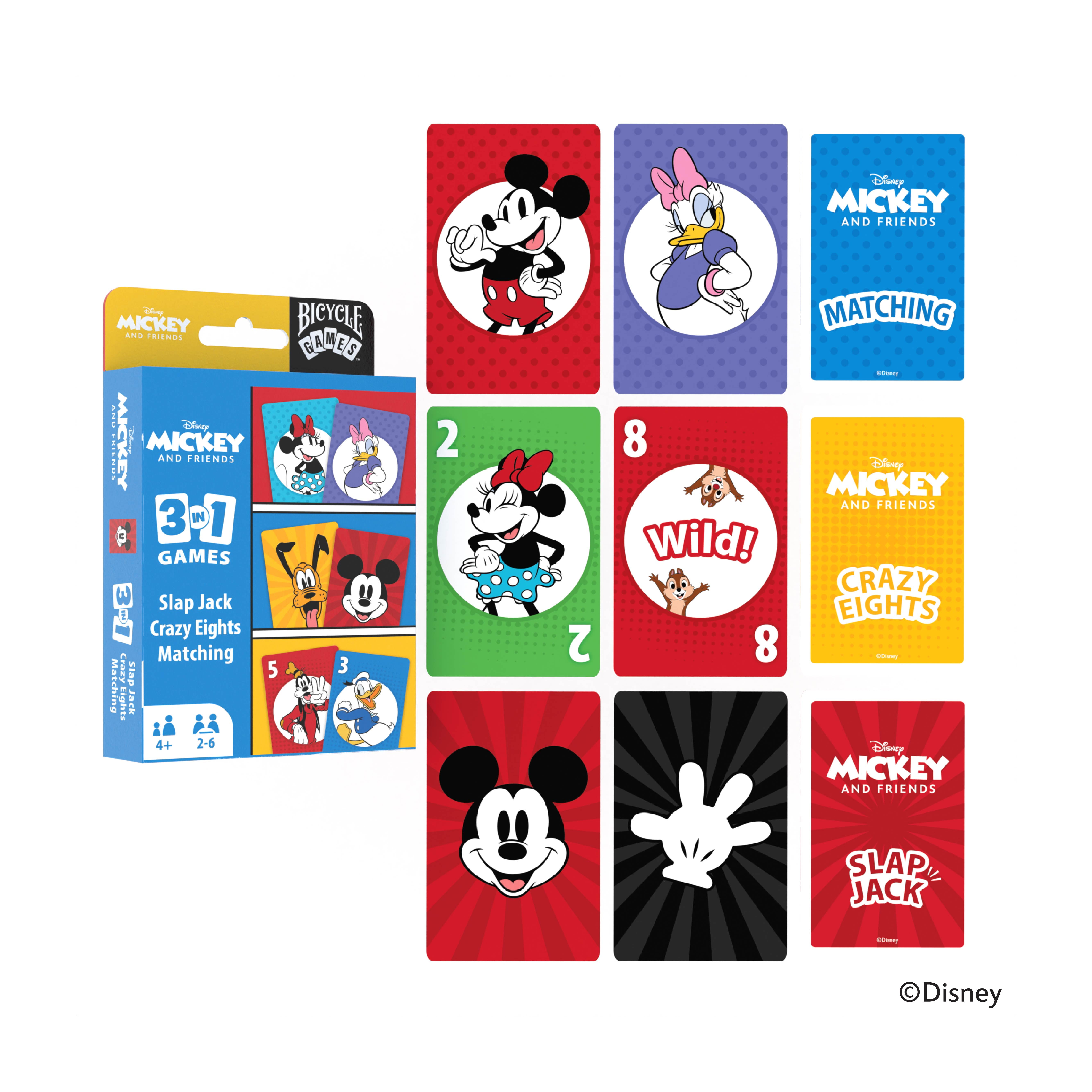 Bicycle Disney Mickey and Friends 3 in 1 (Matching/Crazy Eights/Slap Jack)